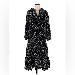 Zara black polka dot midi dress